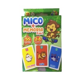 Jogo Infantil - Cartas Mico + Memoria 2 Em 1 - 55 Cartas