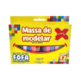 Massinha de Modelar - Educativo Infantil - com 12 Cores - 180g