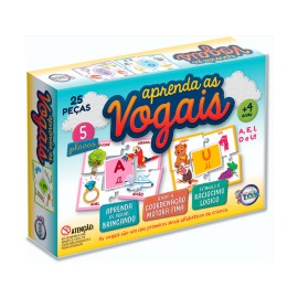 Jogo Educativo - Aprenda as Vogais - Quebra-Cabea - 25 Peas