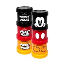 Porta Condimentos - Mickey Mouse - Empilhveis - com 3 Potes - Disney Plasutil