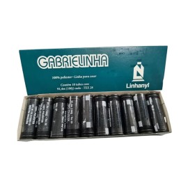 Linha de Costura - Linhanyl Gabrielinha - Preta - Caixa Com 10 rolos